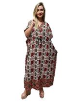 Vestido Kaftan Indiano Longo Estampado Plus Size - Cod. 18030