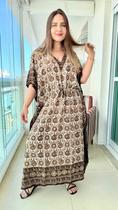 Vestido Kaftan Indiano Longo Estampado Plus Size-cod. 18045C