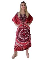 Vestido Kaftan Indiano Longo Estampado Plus Size - Cod. 18046