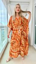 Vestido Kaftan Indiano Longo Estampado Plus Size-cod. 22101