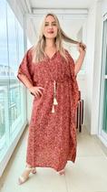 Vestido Kaftan Indiano Longo Estampado Plus Size-cod. 22102
