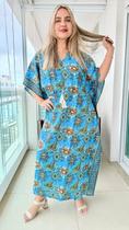Vestido Kaftan Indiano Longo Estampado Plus Size-cod. 22103 Vestido Kaftan Indiano Longo Estampado Plus Size-cod. 22103