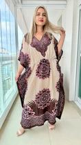 Vestido Kaftan Indiano Longo Estampado Plus Size-cod. 22109