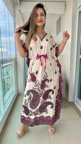 Vestido Kaftan Indiano Longo Estampado Plus Size - Cod. 22171 Vestido Kaftan Indiano Longo Estampado Plus Size - Cod. 22171