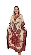 Vestido Kaftan Indiano Longo Estampado Plus Size - Cod. 26F