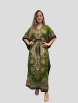 Vestido Kaftan Indiano Longo Estampado Plus Size496