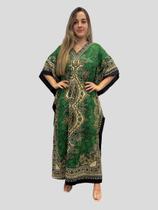 Vestido Kaftan Indiano Longo Estampado Plus Size496