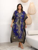 Vestido Kaftan Indiano Longo Estampado Plus Size496