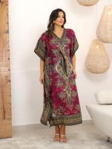 Vestido Kaftan Indiano Longo Estampado Plus Size496