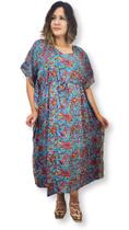 Vestido Kaftan Indiano Longo Toque de Seda Plus size 1039 - Sarat Moda Indiana