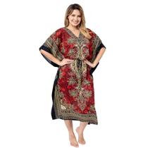 Vestido Kaftan Longa Feminino Moda Hippie Boho Ajustável Plus Size Vestido Kaftan Longa Feminino Moda Hippie Boho Ajustável Plus Size