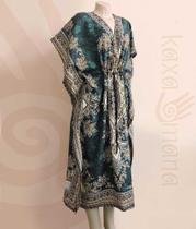 Vestido, Kaftan, Longo, Indiano, Hippie, Boho, Artesanal, Plus Size KLKT001
