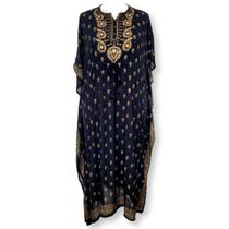 Vestido Kaftan Longo Indiano Viscose Liso Dourado Plus Size