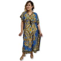 Vestido Kaftan Longo Plus Size Estampa Indiana KFT 42