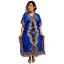 Vestido Kaftan Longo Plus Size Estampa Indiana KFT 478