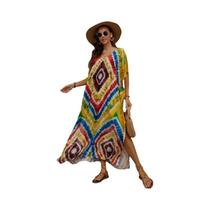 Vestido Kaftan Maxi plus Size Para Mulheres, Saída De Praia, Roupa De Férias, Maiô