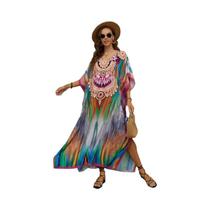 Vestido Kaftan Maxi plus Size Para Mulheres, Saída De Praia, Roupa De Férias, Maiô