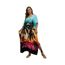 Vestido Kaftan Maxi plus Size Para Mulheres, Saída De Praia, Roupa De Férias, Maiô