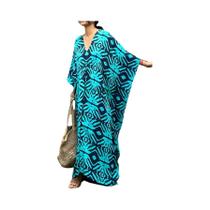Vestido Kaftan plus Size Com Decote Em V, Saída De Praia Maxi Para Mulheres