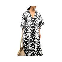 Vestido Kaftan plus Size Com Decote Em V, Saída De Praia Maxi Para Mulheres