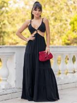 Vestido karol longo com babado Vestido karol longo com babado