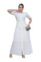 Vestido Kauly 3769 Longo Chemissiê Em Crepe Com Cinto Faixa Vestido Kauly 3769 Longo Chemissiê Em Crepe Com Cinto Faixa