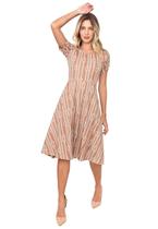 Vestido Kedy Closed Garden Godê Estampado Nude Vestido Kedy Closed Garden Godê Estampado Nude