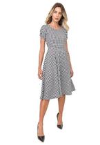 Vestido Kedy Closed Garden Godê Estampado Xadrez Preto Vestido Kedy Closed Garden Godê Estampado Xadrez Preto