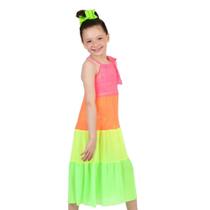 Vestido Kids Bianca Rosa Fluor - Siri Vestido Kids Bianca Rosa Fluor - Siri