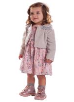 Vestido Kiki Xodó Casaco Malha Flock Bosque Bebê 1150006 Vestido Kiki Xodó Casaco Malha Flock Bosque Bebê 1150006