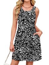 Vestido Kikibell sem mangas, mini casual de verão, em linha A para mulheres