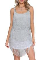 Vestido Kiluex Fringe sem mangas, lantejoulas, década de 1920, Flapper Party