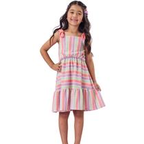 Vestido Kukiê Em Malha Enrugada Coral Claro Verão