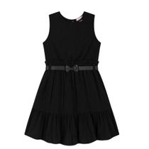 Vestido Kukiê em Vichy Devore Aplicação Strass Preto