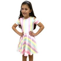 Vestido Kukiê Infantil Arco-íris Inverno