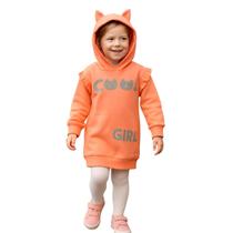 Vestido Kukie Infantil Cool Girl Gatinho Fluor Inverno