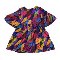 Vestido Kukiê Soltinho Folhas Coloridas Vestido Kukiê Soltinho Folhas Coloridas