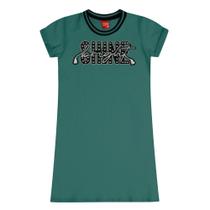 Vestido Kyly em Cotton Estampa Escrito "Shine Bright" Verde