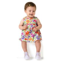 Vestido Kyly Em Meia Malha Off White Estampado Florido