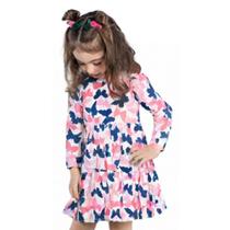 Vestido Kyly Infantil Menina Meia Malha Manga Longa Confortável Sofistica Moderno 1000056