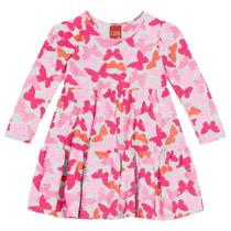 Vestido Kyly Infantil Menina Meia Malha Manga Longa Confortável Sofistica Moderno 1000056