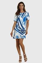 Vestido La Rossi Grafico Azul Vestido La Rossi Grafico Azul