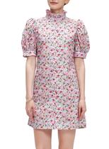 Vestido Ladyful Summer Floral de Manga Curta com Botão Rosa Claro