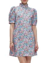 Vestido Ladyful Summer Floral de Manga Curta com Botão Roxo Claro Vestido Ladyful Summer Floral de Manga Curta com Botão Roxo Claro