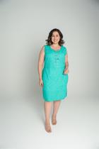 Vestido Laise Bordado Forest Verde Curto com Forro e Ilhós Verde Vestido Laise Bordado Forest Verde Curto com Forro e Ilhós Verde