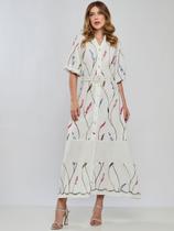 Vestido Laise Bordado Longuete Offwhite