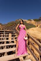 Vestido Laise Longo Feminino Com Decote