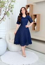 Vestido Laise Midi Bicolor 100 Algodão Terra Prometida