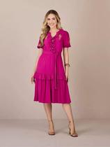 Vestido laisla viscose fucsia tata martello Vestido laisla viscose fucsia tata martello