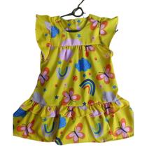 Vestido Lala Infantil Amarelo De Alça Modinha Na Sedinha